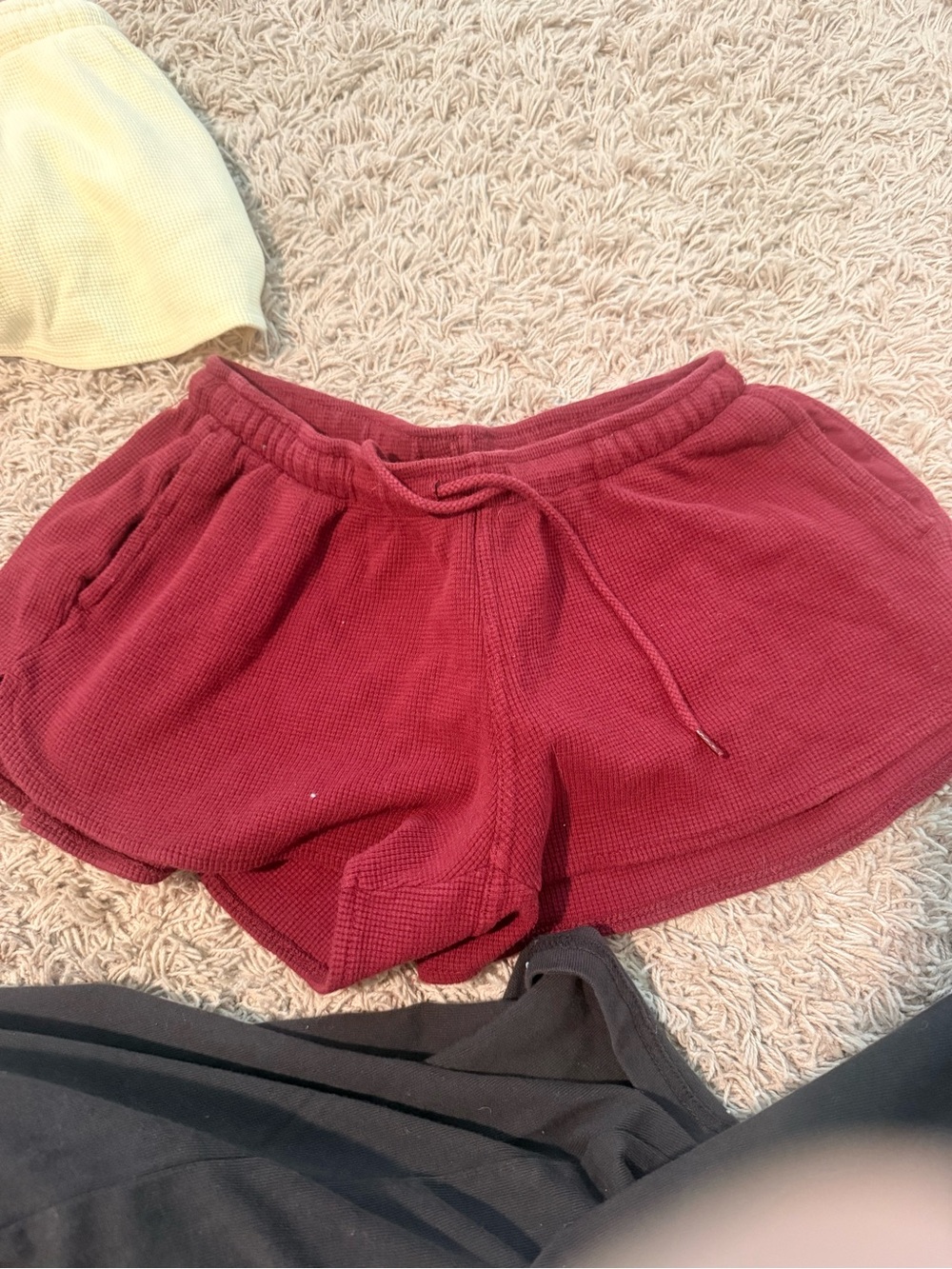 Brandy Melville maroon summer thermal shorts